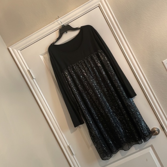 Women’s Long Sleeve Black Sparkly Dress Plus SZ 4X - Picture 2 of 7